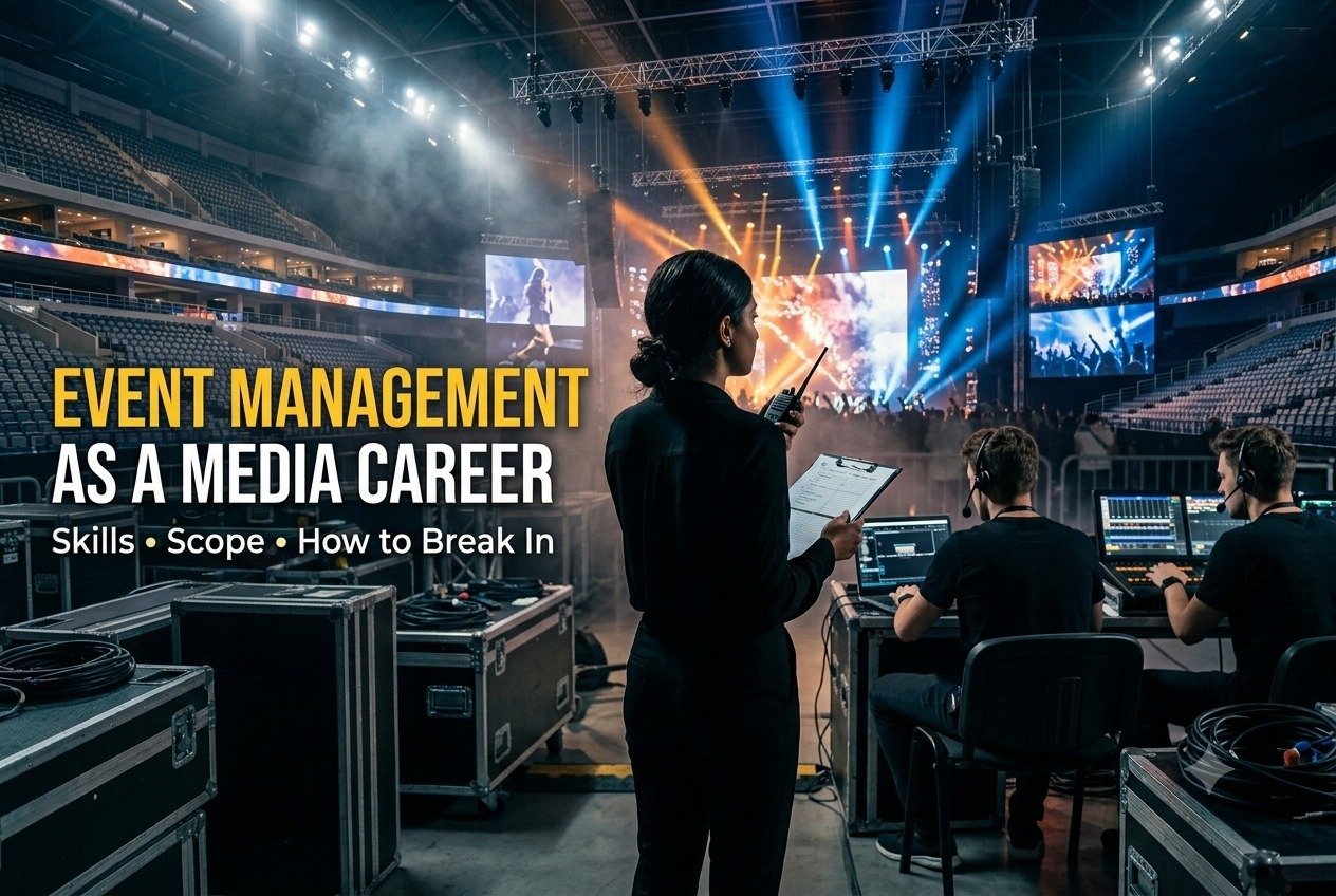 Event management as a career in media: live event production crew at work